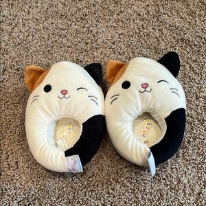 Squishmallows Black and White Slippers Plush Comfort